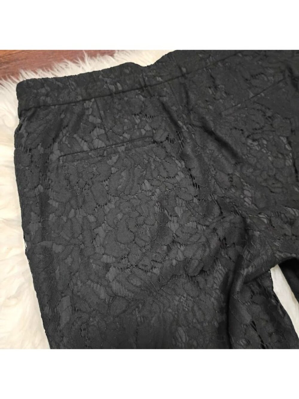 J.Crew Womens Black Lace Crop Pants Size 6 Whimsy Slim Fit - Picture 9 of 14